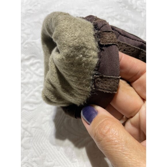 Vintage Brown Leather & Wool Lined Gloves For Men - Picture 3 of 4